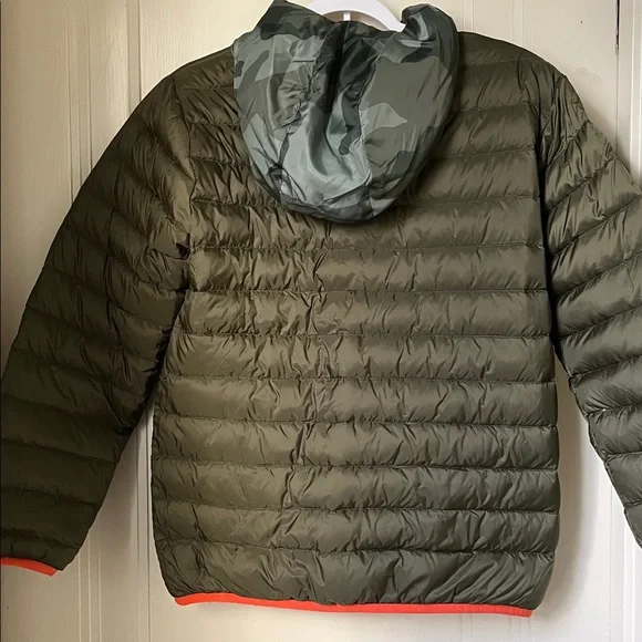 Eddie Bauer Reversible Puffer Jacket with Camouflage Bright Orange Trim Size XL - Picture 13 of 13